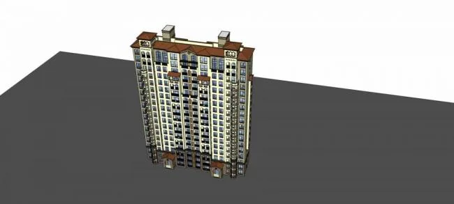 Sketchup Residential Model | High rise residential buildings, residential buildings, European style, Spanish style, classical style