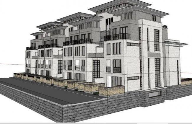 Sketchup Villa Model | Row, Stacked Villa, Modern Style