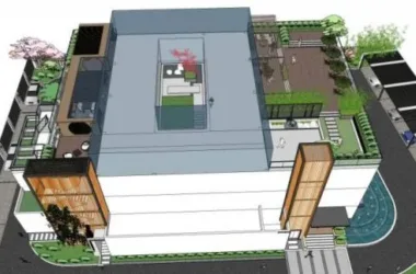 Modern Roof Garden Design in SketchUp Landscape Model-BIM WORLD