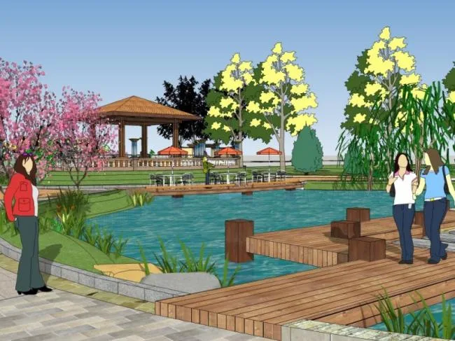 Sketchup Landscape Model | Community Landscape, Residential Landscape, Classical Style