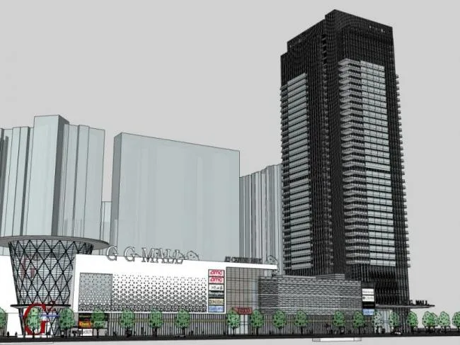 Sketchup Complex Model | Super high-rise commercial and residential complex, office, hotel, modern style
