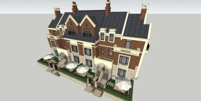 Sketchup Villa Model | Townhouse, Classical Style
