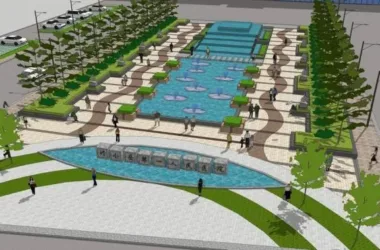 Modern Landscape Design for Hospital Front Square | SketchUp Model-BIM WORLD