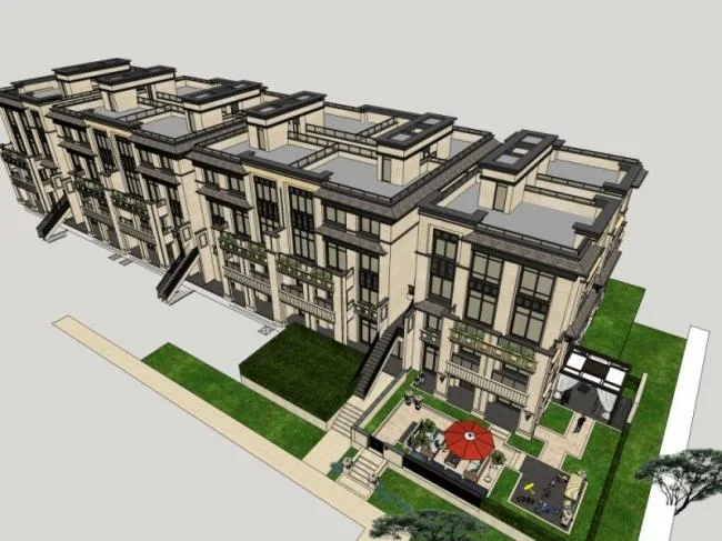 Sketchup Landscape Model | Residential Garden Landscape, Modern Style