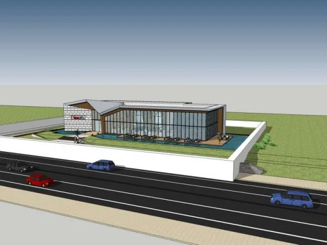Sketchup Business Model | Multi story Sales Office, Modern Style