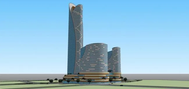 Sketchup Complex Model | Super high-rise commercial complex, modern style, hotel office, shopping mall
