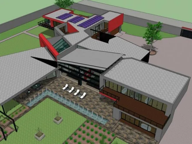 Sketchup Villa Model | Solo Villa, Modern Style