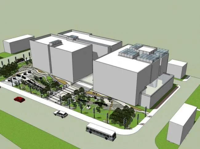 Sketchup Landscape Model | Square Landscape, Office Landscape, Modern Style