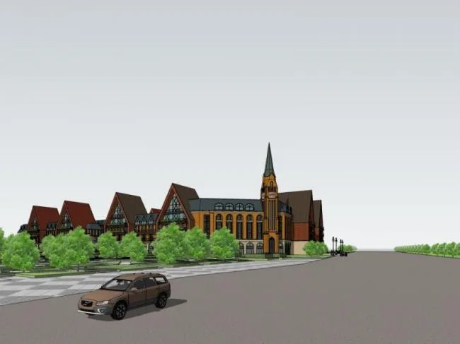 Sketchup Business Model | Multi story Commercial Street Style Street, Classical Style