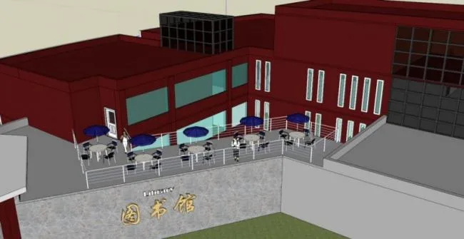 Sketchup Cultural Model | Multi story Library Activity Center, Public Cultural Building, Modern Style