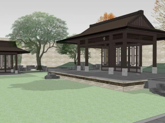 Sketchup Landscape Model | Courtyard Landscape, Chinese Style