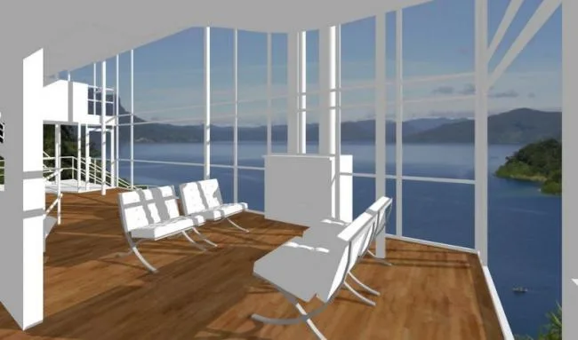Sketchup Villa Model | Douglas House, Seaside Solo Villa, Modern Style