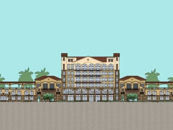 Sketchup Hotel Model | Multi story Hotel, Classical Style