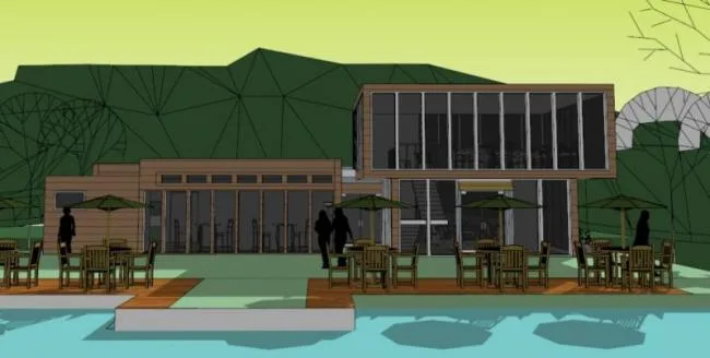 Sketchup Business Model | Restaurant, Modern Style