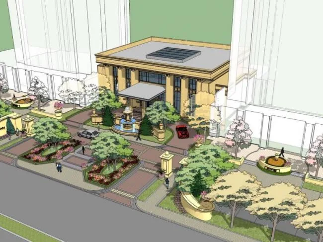 European-Style Residential Community Entrance Model in SketchUp