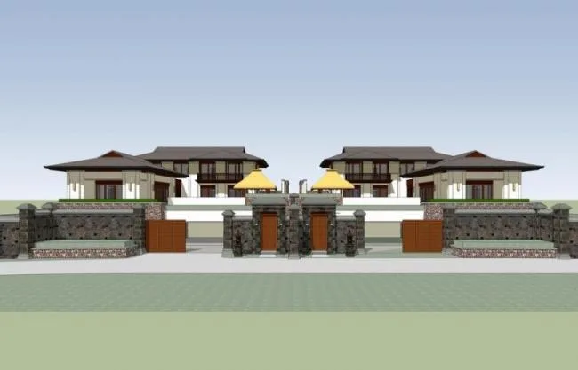 Sketchup Villa Model | Dai style villa, detached villa, classical style