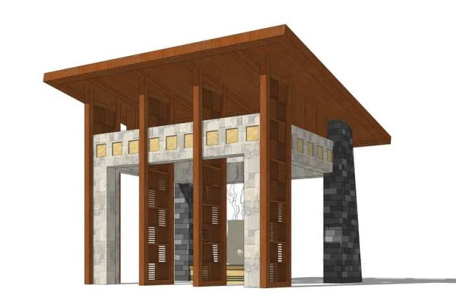 SketchUp Model: New Chinese Style Pavilion and Landscape Gallery