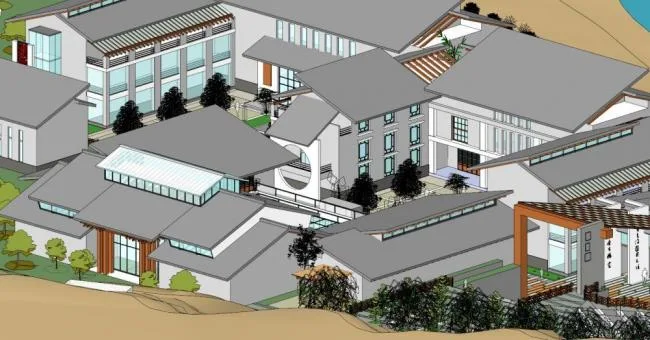 Sketchup Cultural Model | Multi story Art Museum, Cultural Architecture, Modern Style