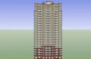 SketchUp Model of a 23-Story Classical High-Rise Residential Building-BIM WORLD