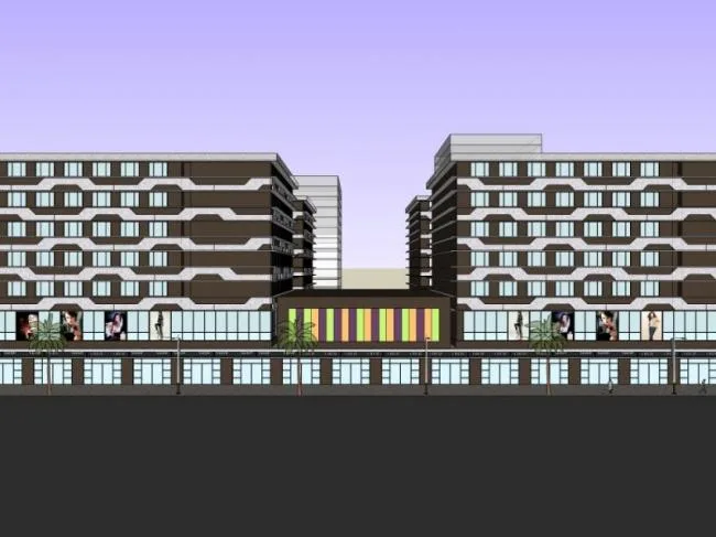 Sketchup Business Model | Multi story commercial building, modern style