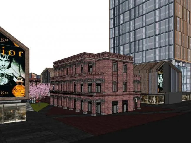 Sketchup Complex Model | Multi story Commercial Complex, Office, Classical Style