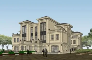 SketchUp Villa Model: Four-Piece French Classical Style Home-BIM WORLD