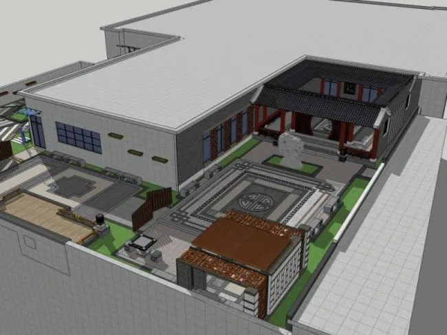 Sketchup Landscape Model | Roof Garden, Modern Chinese Style