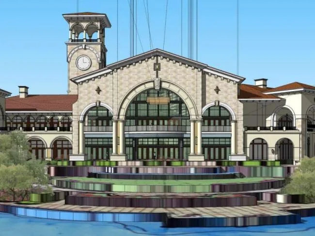 Sketchup Business Model | Multi story Commercial Club, Classical Style