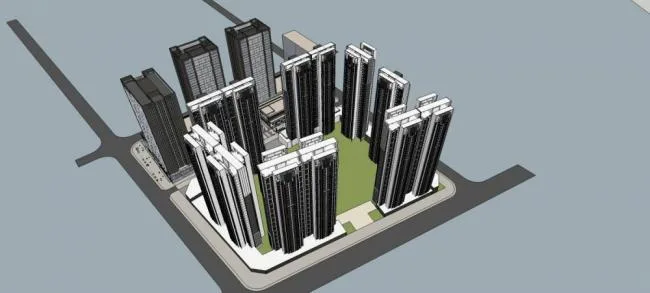 Sketchup Complex Model | Wanda Commercial Complex, High rise Office, Residential, Modern Style