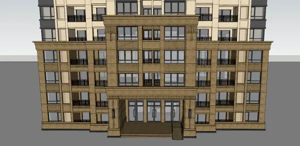 Classic-Style Super Tall Residential Model in SketchUp