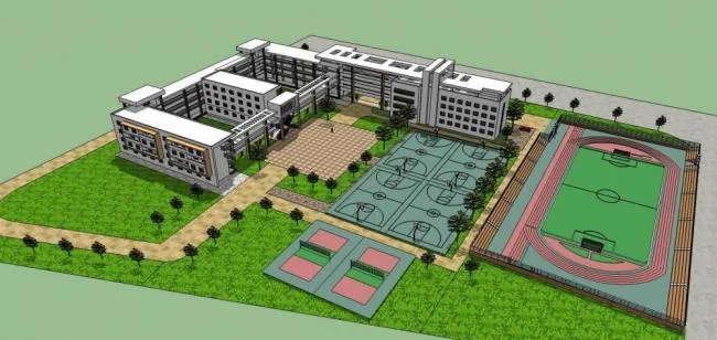 Sketchup School Model | Multi story School, Modern Style, Teaching Buildings, Educational Buildings, Cultural, Educational, and Health