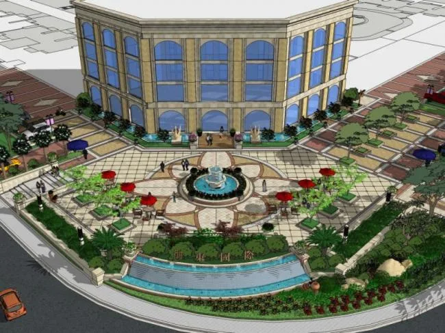 Sketchup Landscape Model | Sales Office Landscape, European Style, Classical Style