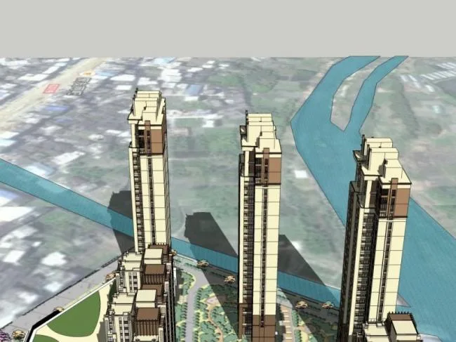 SketchUp Multi-Story Urban Complex with Residential Units and Ground-Floor Commercial Spaces in Classical Style