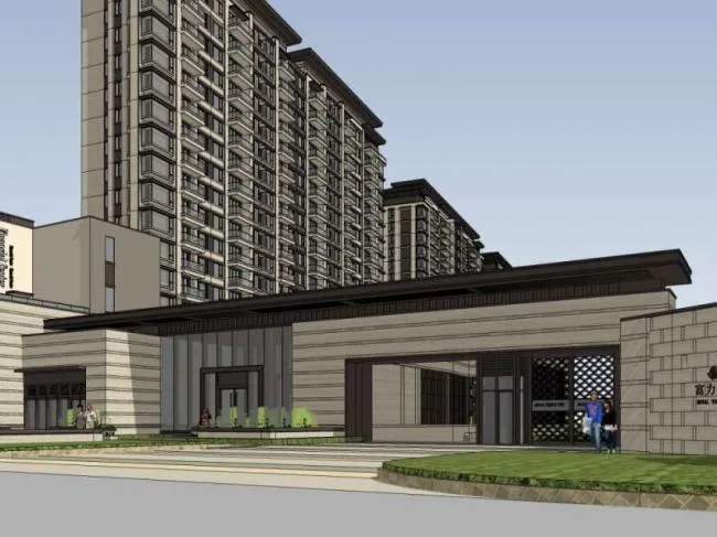 Sketchup Business Model | Multi story Commercial Street, Classical Style