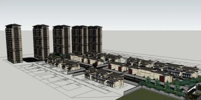Sketchup Residential Model | High rise Residential Buildings, Modern Chinese Style