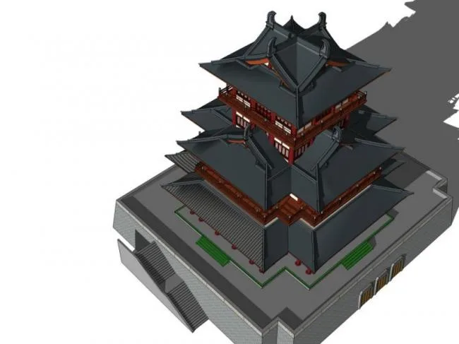 Sketchup Ancient Architecture Model | Multi story Attic, Chinese Style, Ancient Architecture