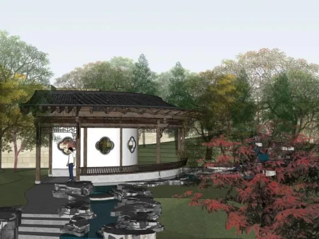 Sketchup Landscape Model | Courtyard Landscape, Chinese Style