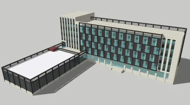 Sketchup Office Model | Multi story Office Building, Factory Office Building, Modern Style