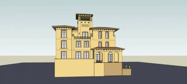 Sketchup Villa Model | Stacked Villa, Spanish Style, Mediterranean