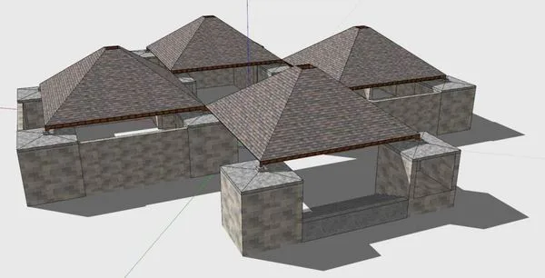 Sketchup Sketch Model | Public Bathroom, Public Building, Classical Style, Sketch