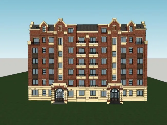 Sketchup Residential Model | High rise Residential Buildings, Classical Style