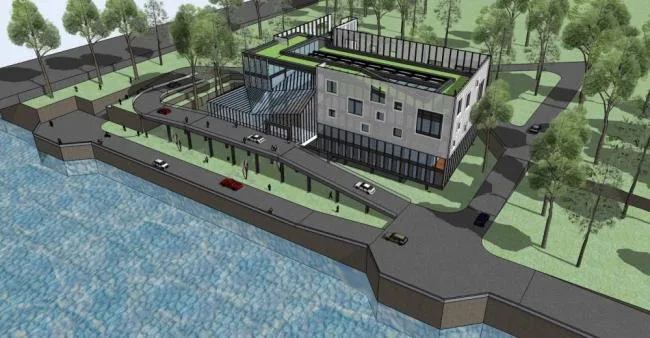 Sketchup Business Model | Multi story clubhouse, commercial building, modern style