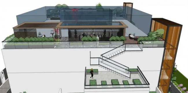 Sketchup Landscape Model | Roof Garden, Modern Style