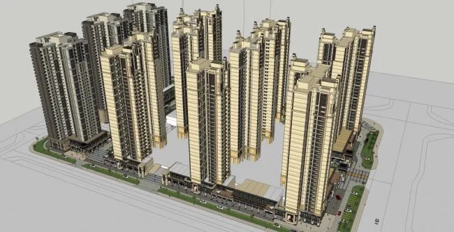 Sketchup Residential Model | High rise residential building, modern style, 31 floors