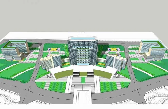 Sketchup Office Model | High rise government office building, administrative center, administrative office building, modern style