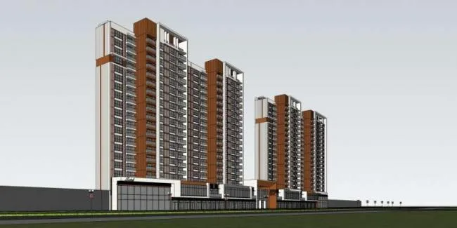 Sketchup Residential Model | High rise Residential Buildings, Modern Style