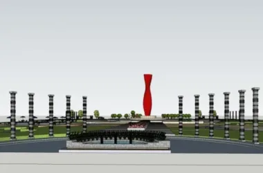 Modern Square Landscape Design in SketchUp-BIM WORLD