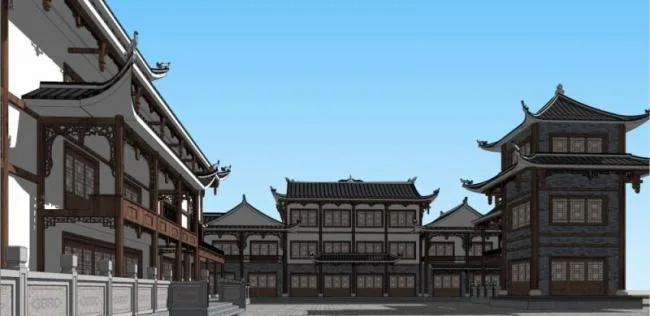 Sketchup Ancient Architecture Model | Multi story Theater Architecture, Chinese Style, Ancient Architecture