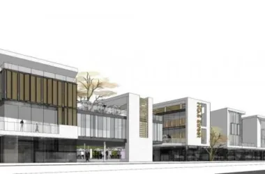 SketchUp Business Model: Modern Multi-Story Streetfront Commercial Design-BIM WORLD