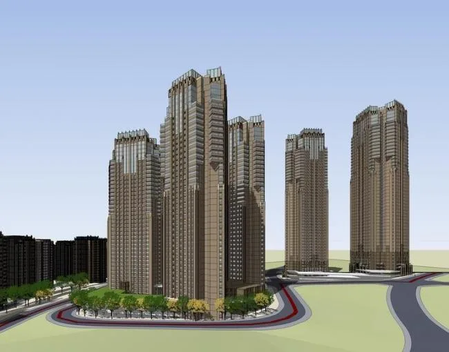 Sketchup Residential Model | Super high-rise residential building, modern style, residential architecture